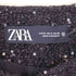 ザラ ZARA スパンコール ノーカラージャケット レディース  M